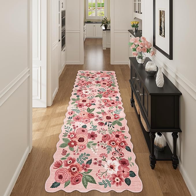 DUKINO 2x6 Runner Rug, Floral Washable Rug - Image 7