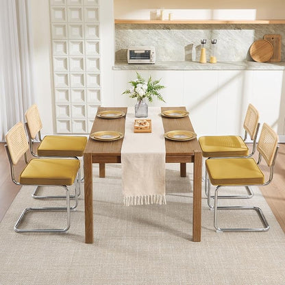 Zesthouse Rattan Dining Chairs Set of 6, Mid Century Modern Dining Room Chairs - Image 8
