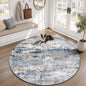 pmtsns Round Rug 4ft for Bedroom: Washable Circle Rug Modern Abstract Neutral by pmtsns