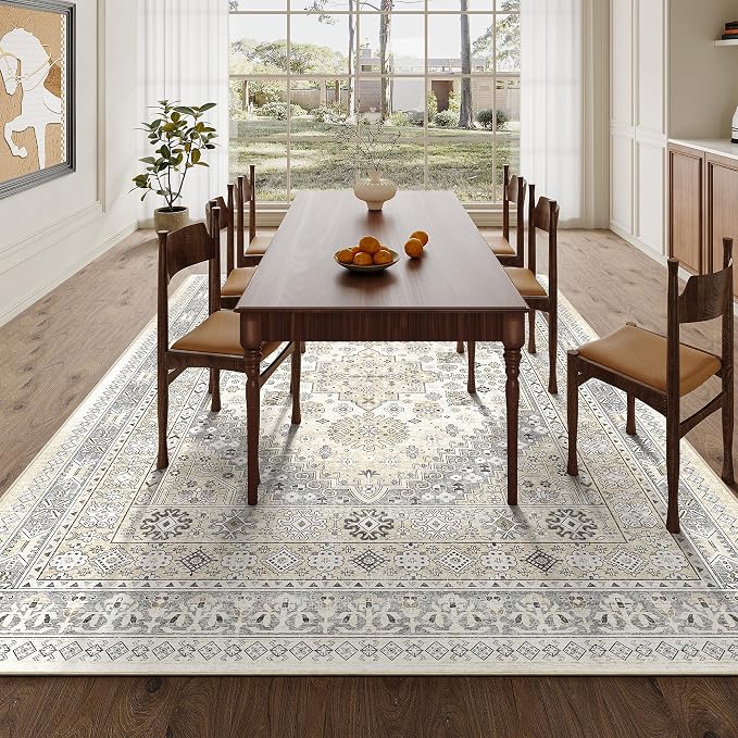 5x8 Area Rugs for Living Room, Large Washable Rug, Dining Room, Low Pile - Image 8