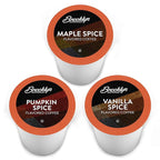 Brooklyn Beans Roastery Coffee Pods, Fall Flavored Variety Pack Sampler (Pumpkin, Maple, Vanilla) - Compatible with Keurig K Cup Brewers Including 2.0 Machines, 40 Count