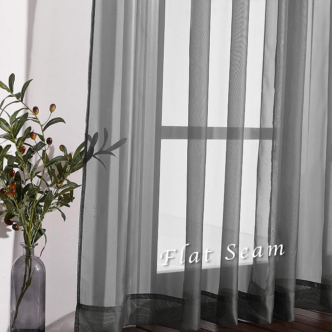 NICETOWN Sheer Curtains 120" Extra Long Voile Texture, Grommet Top Soft Voile - Image 5