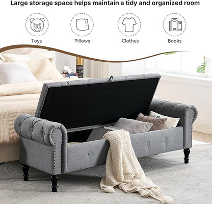 67 Inch Storage Bench for Bedroom, End of Bed Bench, King Size Benches - Image 4