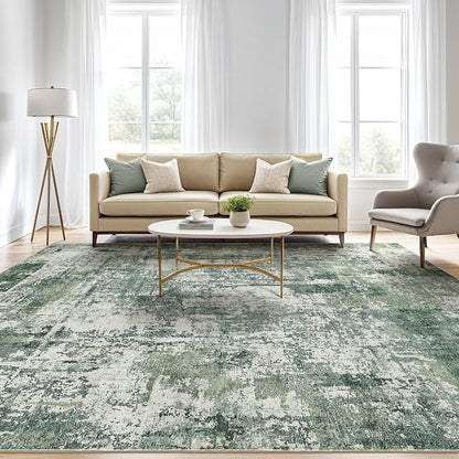 LOONGRUG 7x9 Area Rug Washable Large Neutral Modern Living Room Rugs | Abstract - Image 5