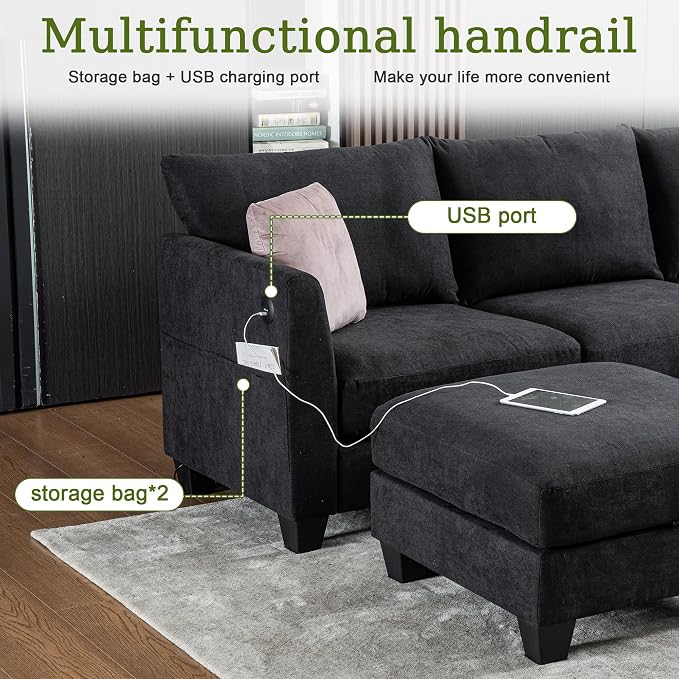 150.4" Large Sectional Couches for Living Room, 8 Seater L Shaped Modular - Image 4