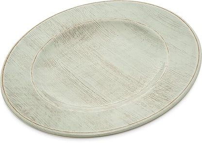 Carlisle FoodService Products Grove Reusable Plastic Plate Salad Plate with Rim for Home and Restaurant, Melamine, 9 Inches, Buff, (Pack of 12)