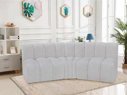 Meridian Furniture 102Grey-S3B Arc Collection Modern | Contemporary Modular Sofa - Image 2