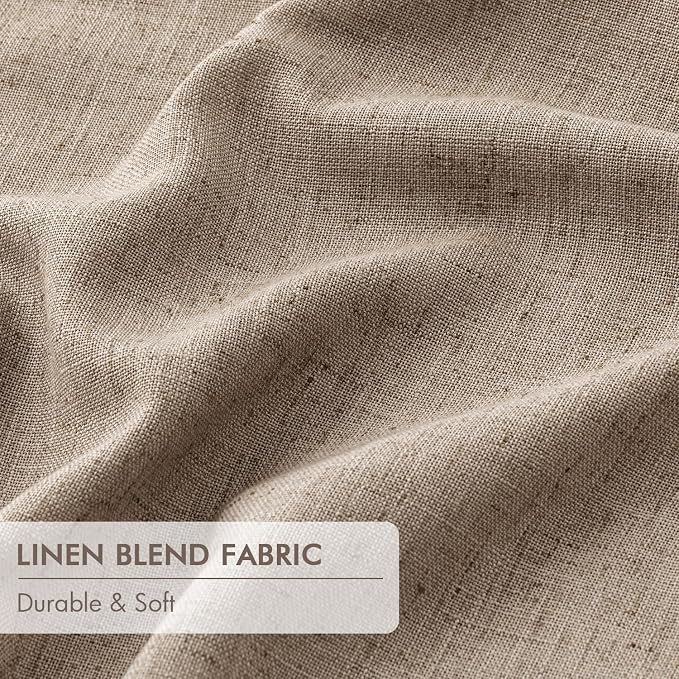 MIULEE Copper Brown Pinch Pleated 100% Blackout Linen Curtains 40x84 Inches | - Image 6
