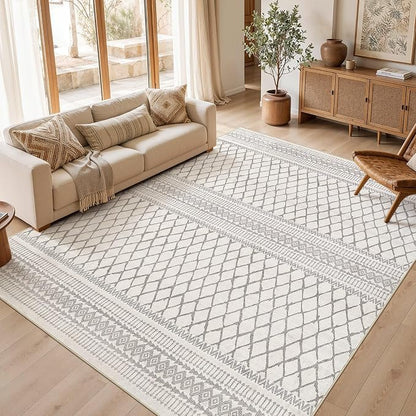 cotiled Boho 8x10 Area Rugs for Living Room: Large Moroccan Washable Rug | by COTILED