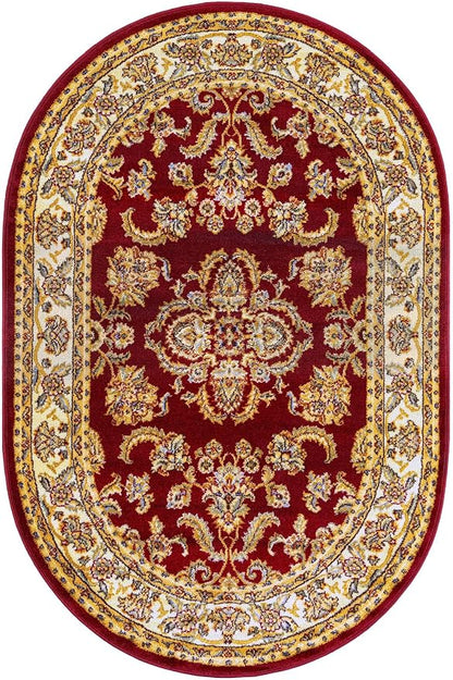 Rugs.com Aditi Collection Rug – 4x6 Oval Red Medium-Pile Rug Perfect - Image 3
