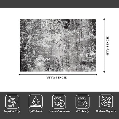 4x5 Washable Entryway Rug – Non-Slip Low Pile Throw Area Rug - Image 2