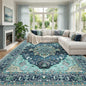 RELEANY Washable Area Rug, Large 10'x14', Teal | Non-Slip, Water Repellent by RELEANY