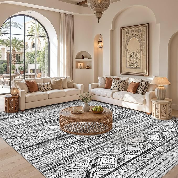 cotiled 6x9 Area Rugs for Living Room: Boho Washable Rug for Dining Room | - Image 5