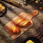 Patelai 12 Packs Wooden Cutting Board Set with Handles Large Kitchen Serving Plain Chopping Board Bulk Gifts for Mom for Vegetables Meat Pizza Cheese Fruit Bread(Walnut,15 x 7 Inch)