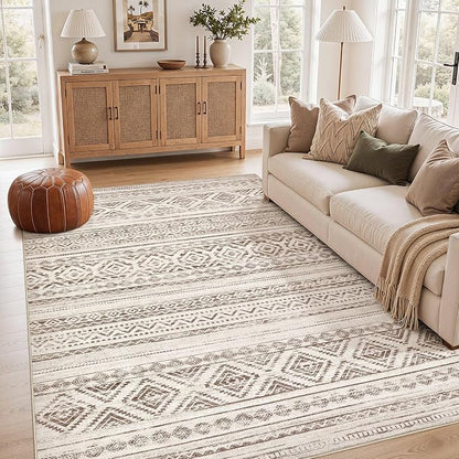 cotiled 6x9 Area Rugs for Living Room: Boho Washable Rug for Dining Room | by COTILED