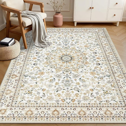4x6 Area Rugs Living Room: Washable Vintage Rug - Image 4