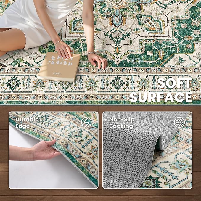 8x10 Area Rugs for Living Room, Large Washable Rug, Dining Room, Low Pile - Image 6