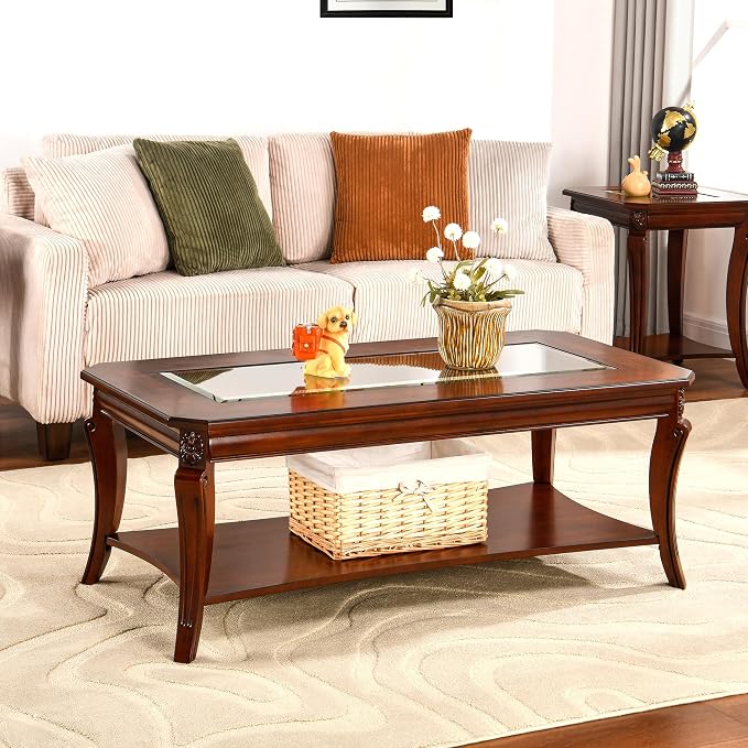 Rectangle Coffee Table for Living Room, Solid Wood Coffee Table - Image 8