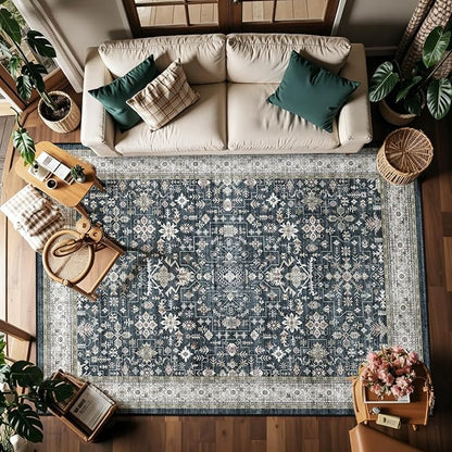 Area Rug 6x9 for Living Room Bedroom | Low Pile; Non Slip;Machine Washable; by WelcometoBabovid