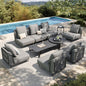 HERA'S HOUSE Metal Patio Furniture Set, Modular 7 Seats, 1 Nesting Coffee by HERASHOUSE