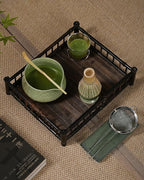 ZENS Matcha Whisk Set, 15oz Ceramic Matcha Set Includes Matcha Bowl, Bamboo Whisk & Chasen Holder, Sifter, Scoop & Tea Towel, 6pcs Matcha Kit for Matcha Latte, Emerald Green