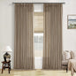 Pinch Pleat Semi Sheer Light Brown Linen Living Room Curtains 90 Inch Long | by Twodrapes