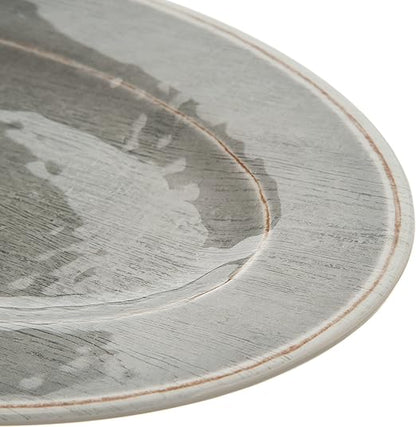 Carlisle FoodService Products Grove Resuable Plastic Oval Plate with Wide Rim for Home and Restaurant, Melamine, 12 x 8 Inches, Smoke
