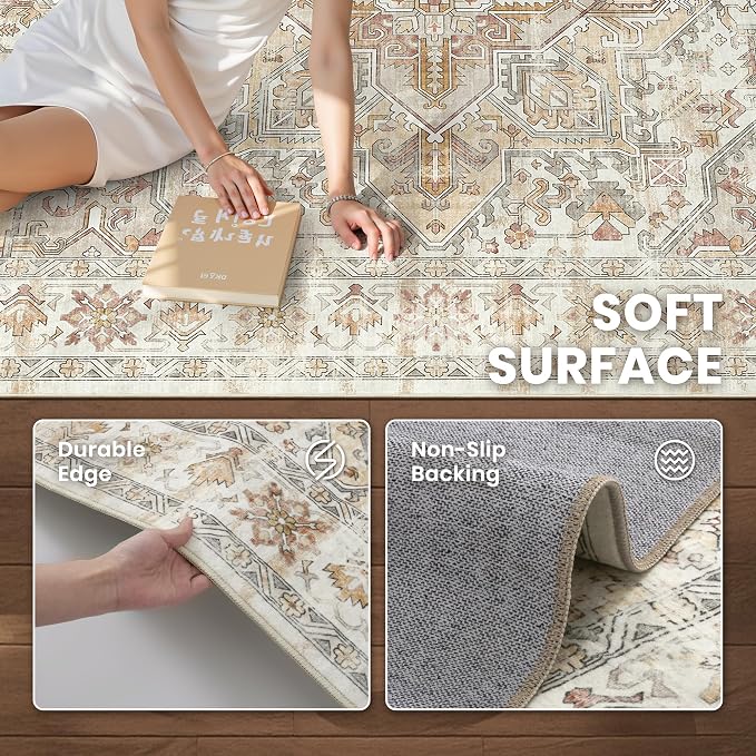 8x10 Area Rugs for Living Room, Large Washable Rug, Dining Room, Low Pile - Image 6