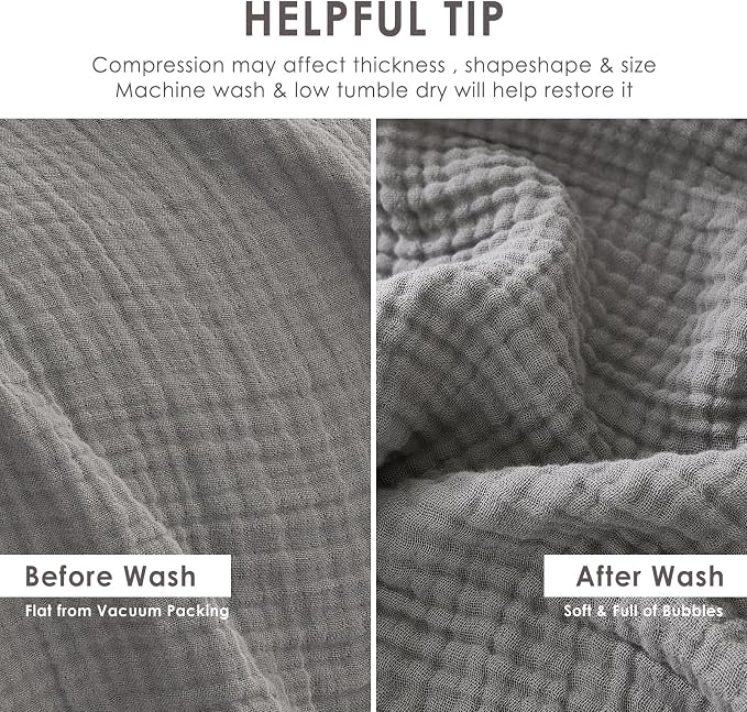 EMME Muslin Blankets for Adults Throw Blanket for Couch Breathable Gauze Soft - Image 9
