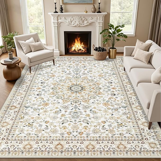 10x12 Area Rugs Living Room: Washable Boho Rug by EXPEDIX