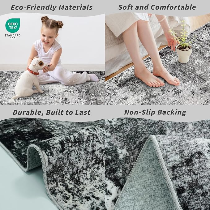4x5 Washable Entryway Rug – Non-Slip Low Pile Throw Area Rug - Image 5
