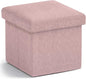 Ornavo Home Small Storage Ottoman Foldable Collapsible Cube Square Linen by OrnavoHome