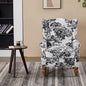 Coffee Table Armchair Set, High Back Reading Chair Solid Wood Side Table for by Teemful