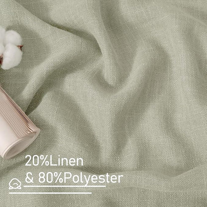 Linen Curtains for Living Room 84 Inch Length, Bronze Grommet Light Filtering - Image 3