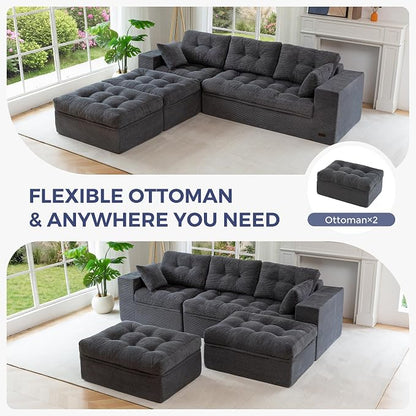 MAXYOYO 104" U Shaped Modular Sectional Sofa - Image 6