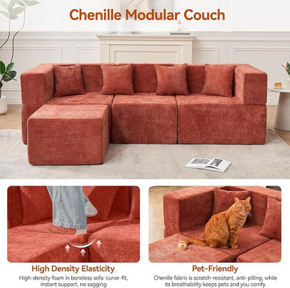 MONVANE 103'' Modular Sectional Sofa, Cloud Sectional Couch - Image 6