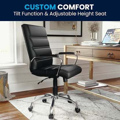 Flash Furniture Whitney Mid-Back Swivel LeatherSoft Desk Chair - Image 8