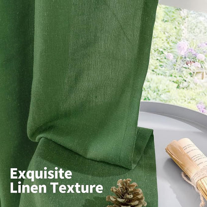 YoungsTex Forest Green Linen Curtains 80 Inches Long - Image 8