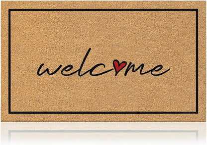 Coir Welcome Mat, 17 x 29 in | 100% Natural Coir, Anti-Shedding, Durable PVC by AmaruDoorMats