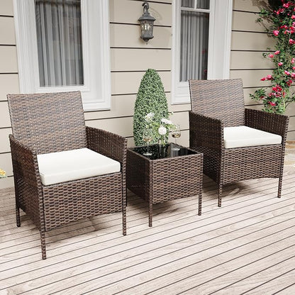 GarveeLife 3-Piece Patio Furniture Set, Rattan Outdoor Furniture - Image 6