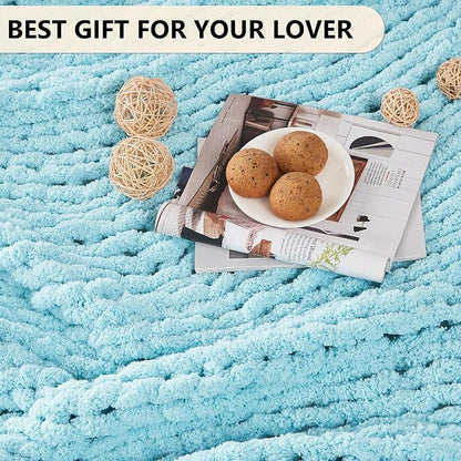 L'AGRATY Chunky Knit Throw Blanket - Image 8