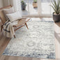 Soalmost 3x5 Rugs, Small Washable Kitchen Entryway Area Rug Blue/Ivory | by Soalmost