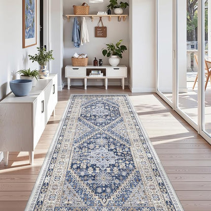 3x8 Runner Rug Non Slip, Washable Hallway Runner Rug, Nursery Room, Soft Runner by Zesthome