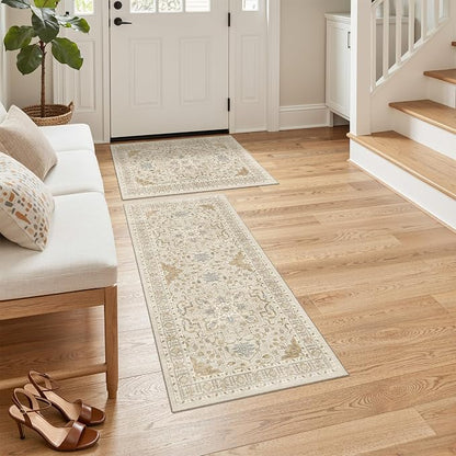 Madane 2-Piece Area Rugs Set, Small Kitchen Runner Non-Slip, Low Pile Floor by Madane