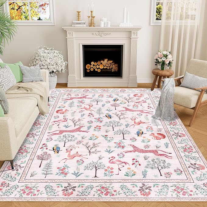DUKINO 5x7 Area Rugs, Washable Animal Rug by DUKINO