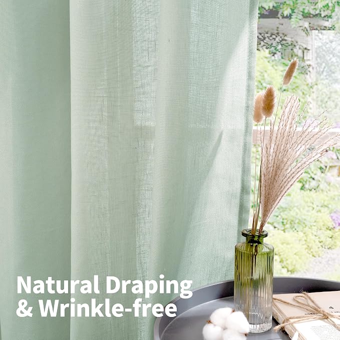 YoungsTex 90 Inches Length Linen Curtains - Image 5