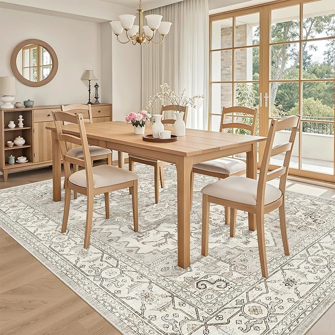 Madane 6x9 Area Rugs for Living Room, Vintage Washable Rug, Dining Bedroom And - Image 4
