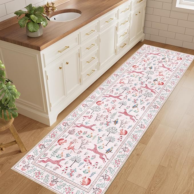 DUKINO 2x6 Runner Rug, Washable Animal Kitchen Rugs Non Slip, Low Pile - Image 3