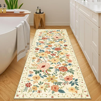 DUKINO 2.6x8 Hallway Runner Rug, Washable Runner Rug Non Slip, Floral Indoor Rug - Image 6