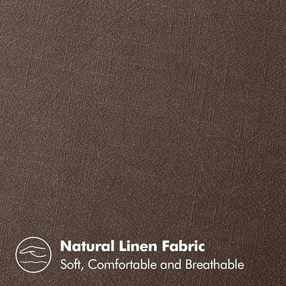 MIULEE Decorative Linen Euro Sham Pillow Covers 24x24 Reddish Brown | Boho - Image 3